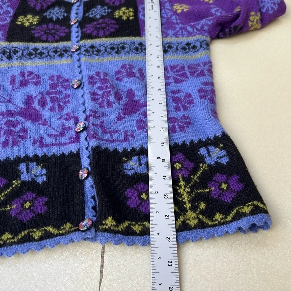 Alpaca Imports Bohemian Handmade Knit Wool Cardigan Sweater Women’s Size Medium
